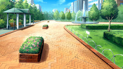 anime park background sunny landscape