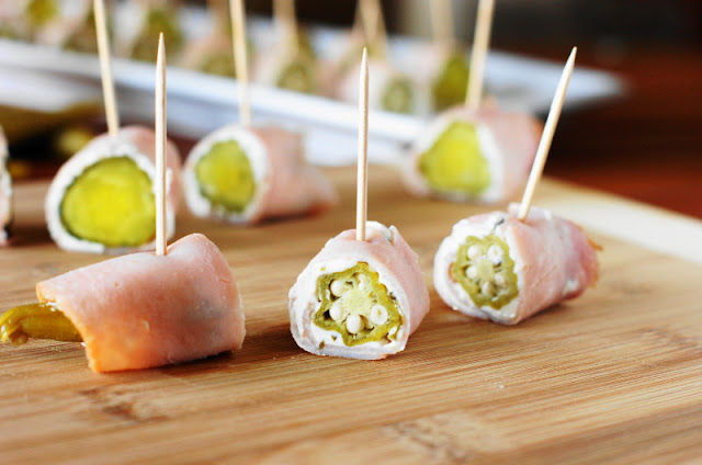 Low-Carb Ham & Pickle Bites with Pickled Okra Image