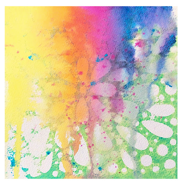 Create quick & easy backgrounds with Ecoline water colour inks + stencils