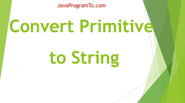 Convert Any primitive to String Using ValueOf() in Java 8 - int to String