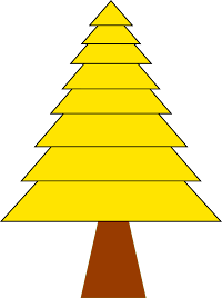 Yellow pine made of triangles