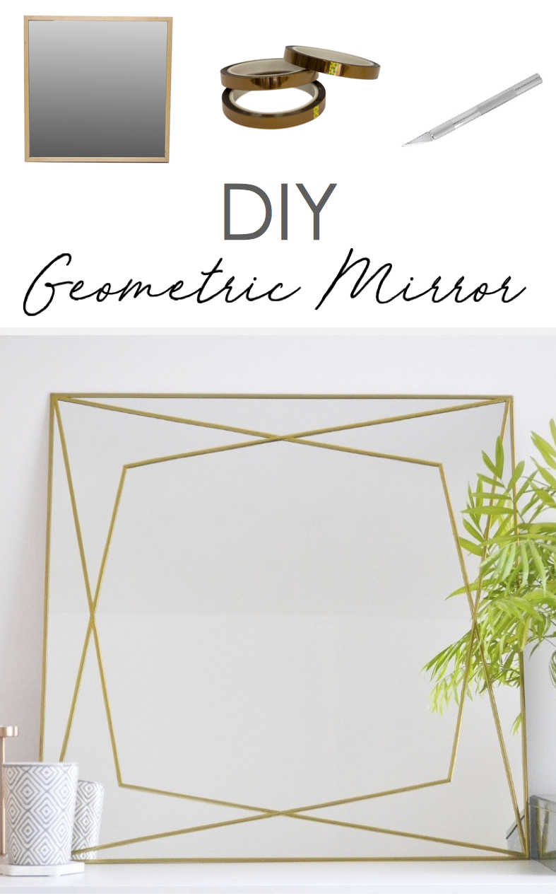 DIY Home Decor Large Gold Lead Trim Geometric Mirror