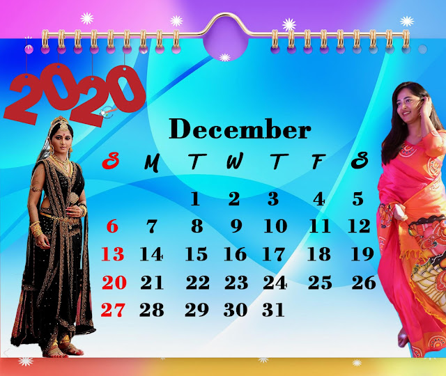 2020 December Calendar Anushka
