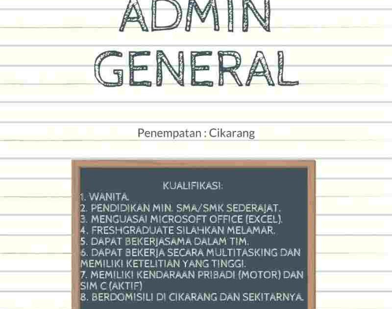 Loker Admin PT Trustindo Mekatronics Mulya Cikarang Fresh