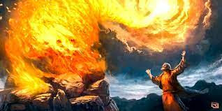 El profeta Elías hace descender fuego del cielo