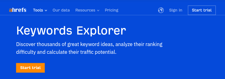 Ahrefs keyword research tools