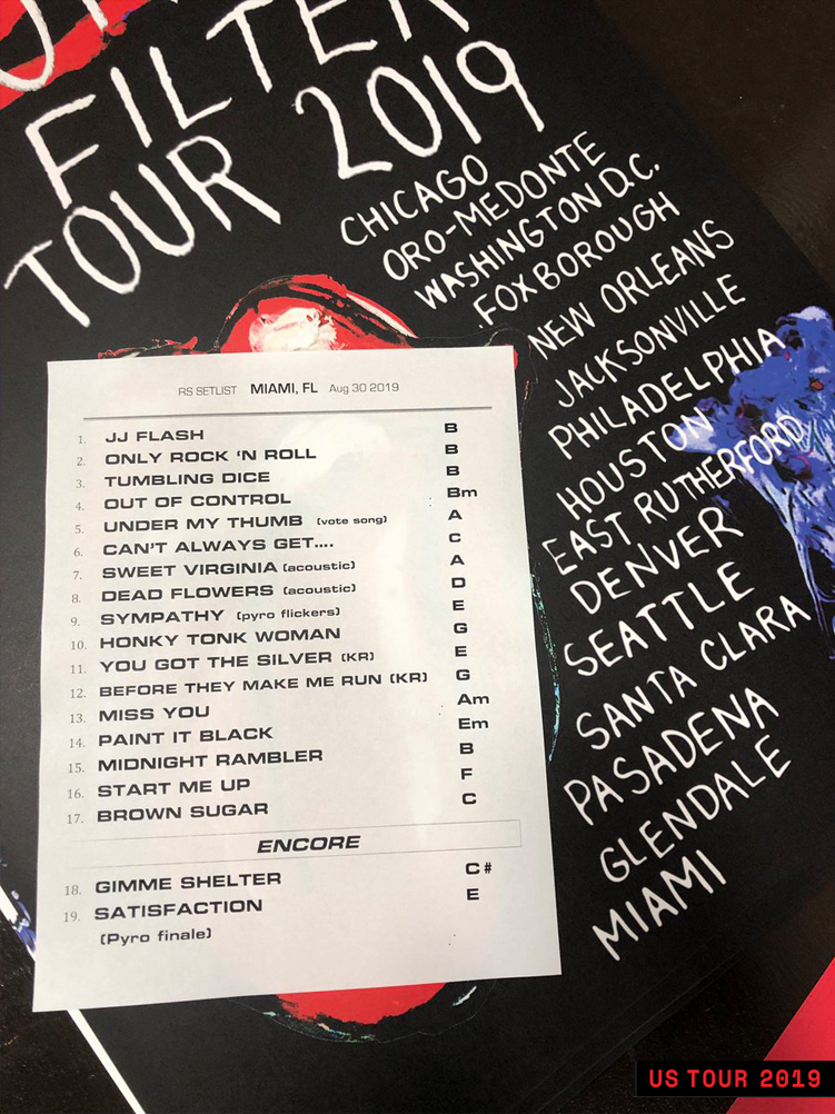 rollingstonesvaults No Filter US Tour 2019 Miami 08.30 Setlist