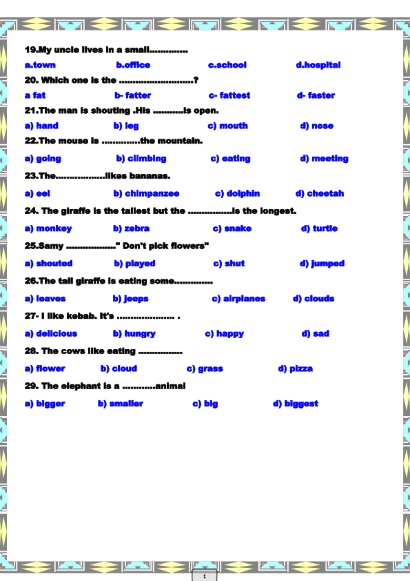 مراجعة امتحان شهر مارس لغة انجليزية الصف الخامس بنظام الاختيار من متعدد  5.doc_004