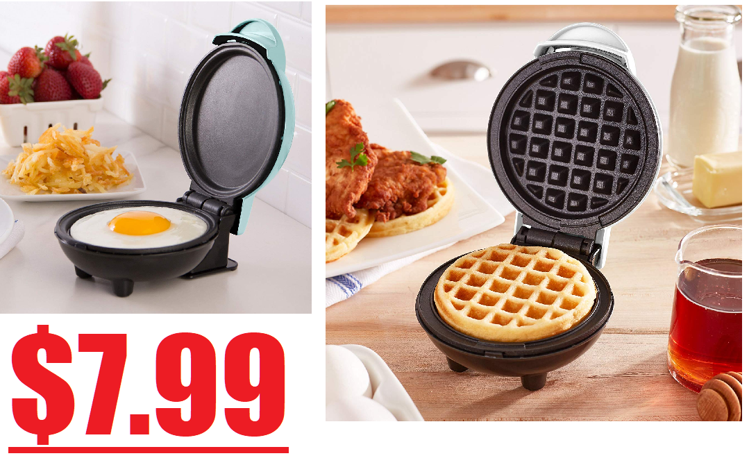 Dash Mini Maker Waffle Make or Pancake Maker/Griddle Only $7.99 +