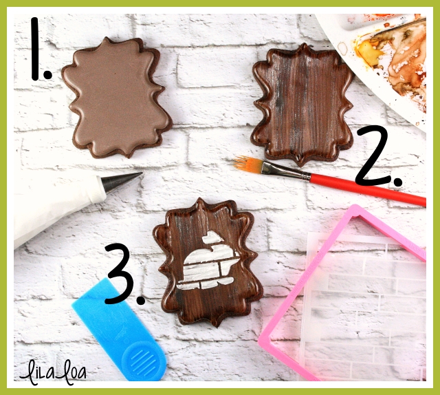 How to Make Woodgrain Silhouette Decorated Cookies