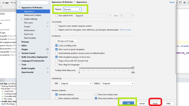 change android studio theme change android studio theme