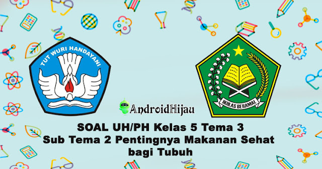 Soal Ulangan Harian Kelas 5 tema 3 sub tema 2, Soal Penilaian harian tematik kelas 5 tema 3 sub tema pentingnya makanan sehat bagi tubuh, Soal UH PH kelas 5 tema makanan sehat sub tema 2