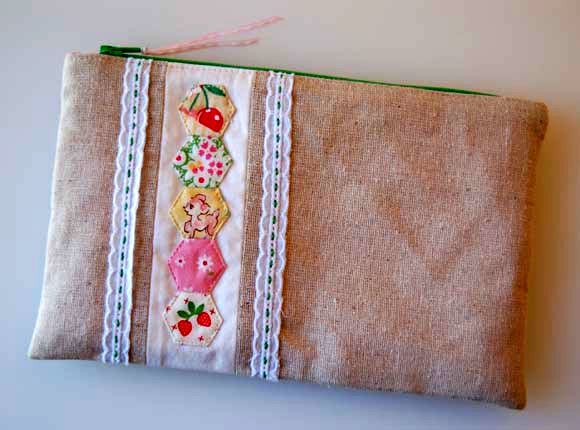 hexagon zipper pouch