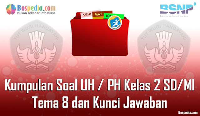  Kumpulan Soal UH / PH Kelas 1 SD/MI Tema 8 Subtema 1, 2, 3, 4 dan Kunci Jawaban