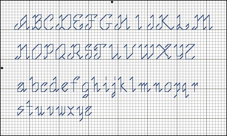 Cross-stitch alphabet pattern