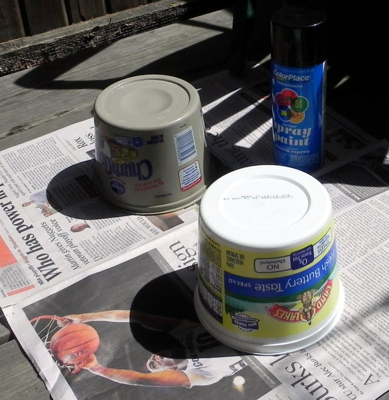 Smart n Snazzy: 30 Days of DIY: Day 28 ~ Upcycled Butter Container Planters