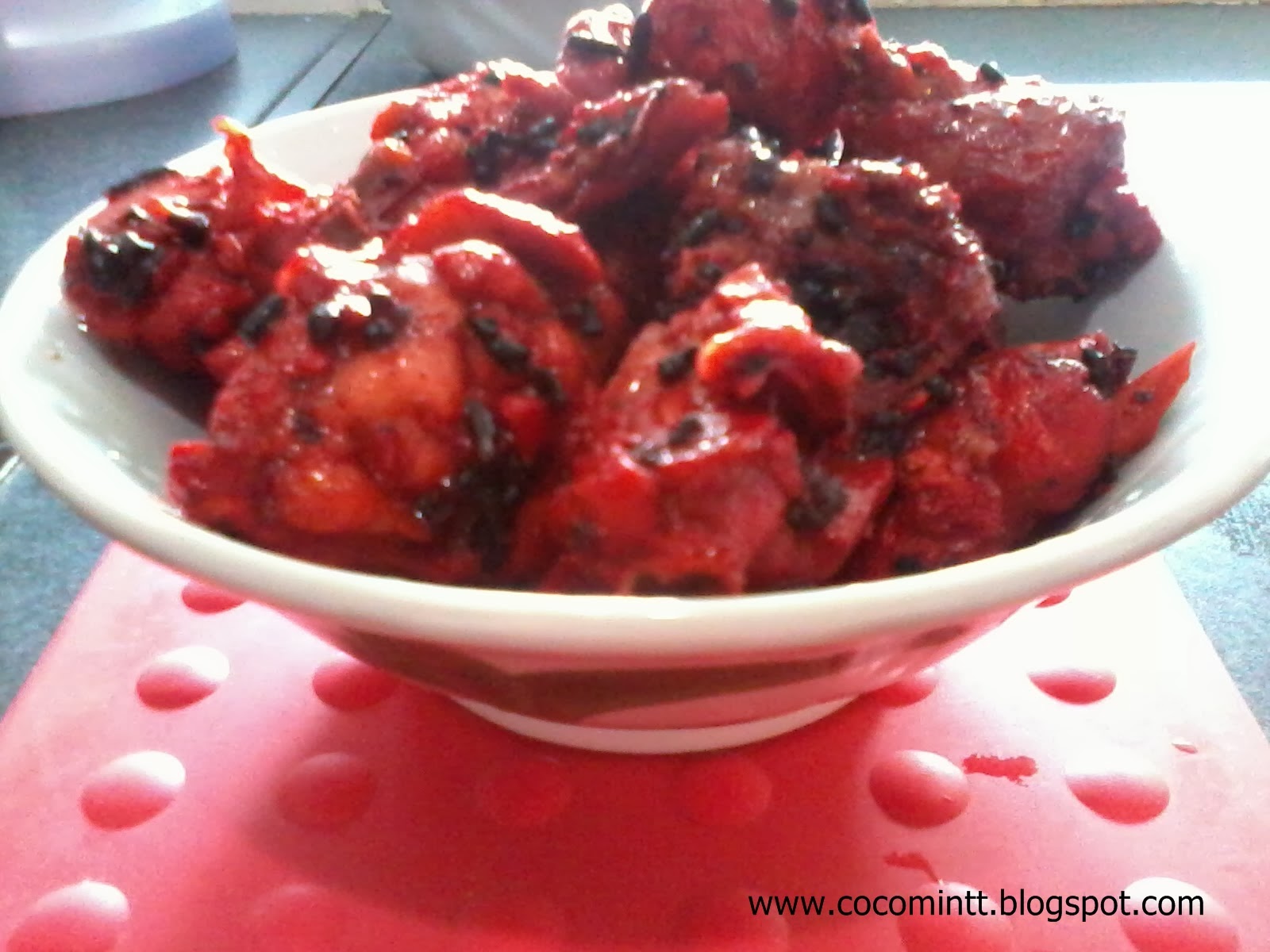 One Fine Dining Red Yeast Rice Chicken