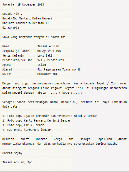 Contoh Surat Lamaran Yang Dikirim Lewat Email Seo Loker