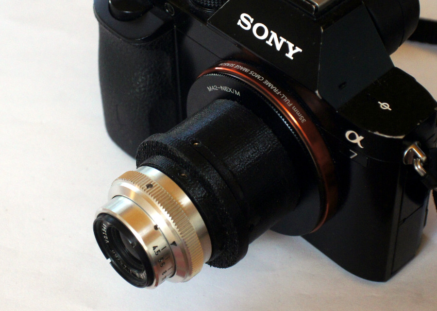 #185 Color-Magnolar II f4.5 60mm – So sieht das Objektiv an der A7 aus
