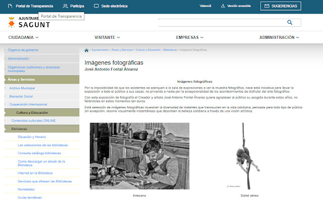 Exposición online Imágenes fotográficas en la web del Ayuntamiento valenciano de Sagunto