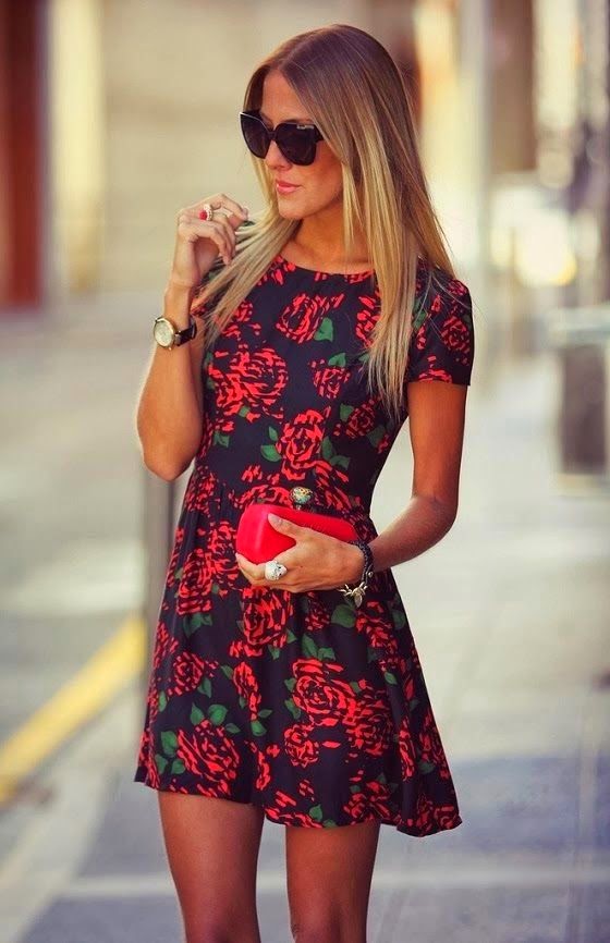 Women World Of Fashion: Pretty cotton mini floral dress fashion