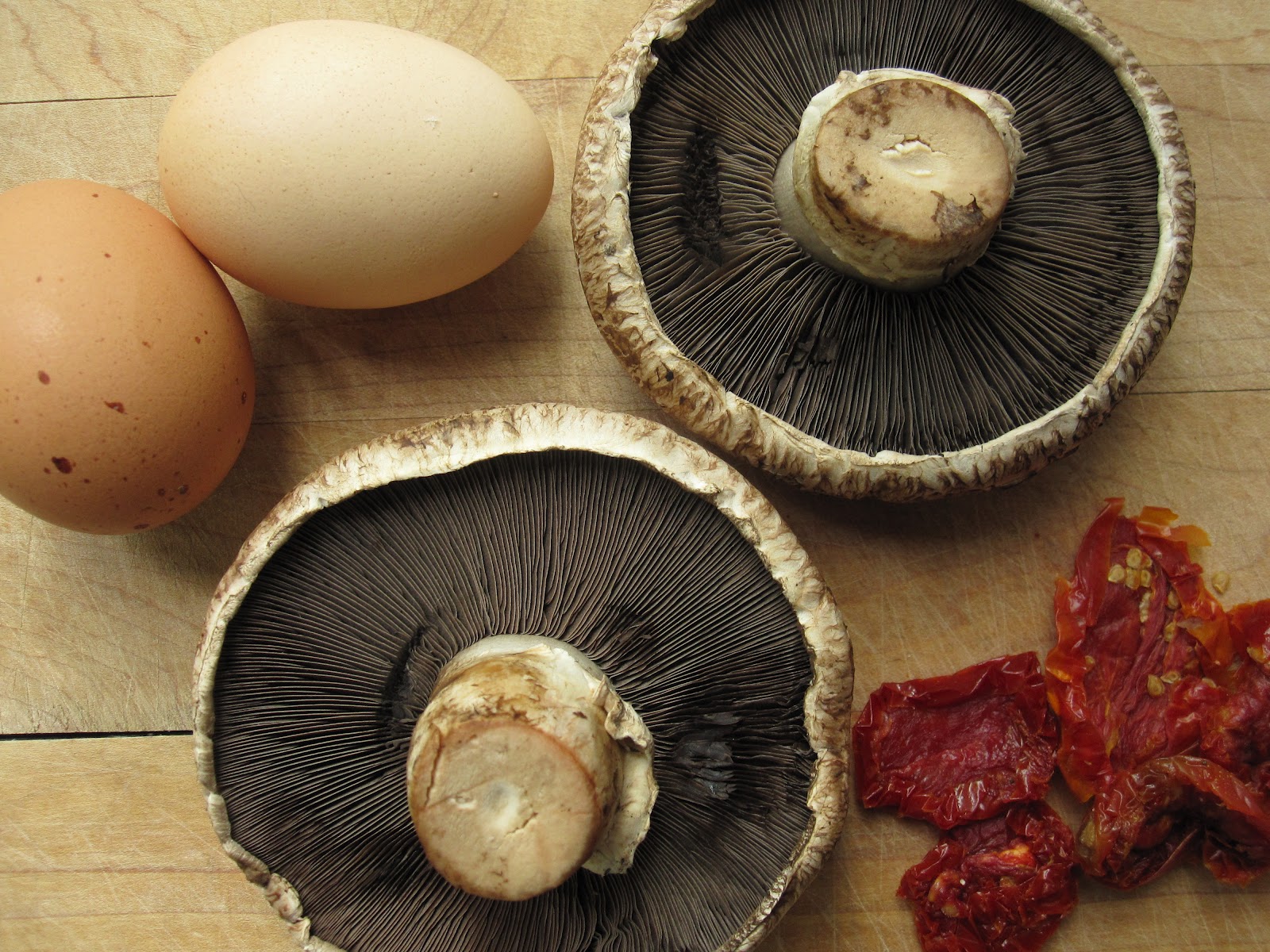 Edible biology Portobello mushroom breakfast sandwich