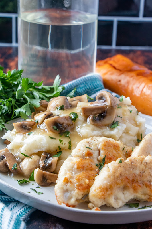 Pan Fried Chicken Tenderloins or Chicken Breasts with Mushroom Gravy Recipe