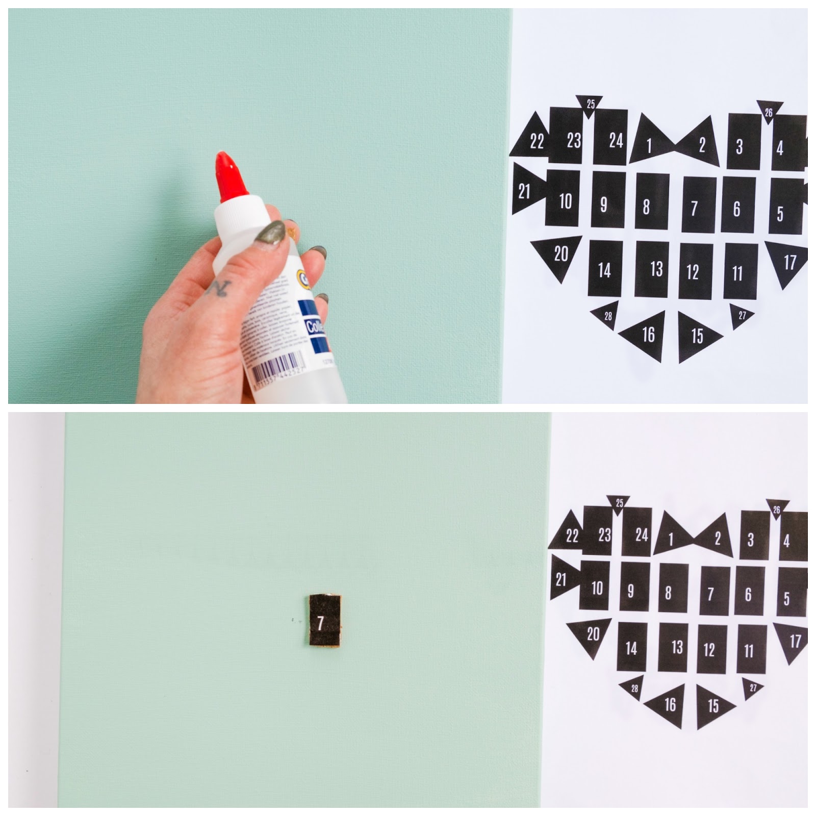 Canvas met een hart als prikbord stap voor stap Canvas met een hart als prikbord stap voor stap