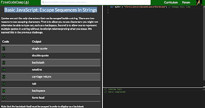 Just a Few Things..: #100DAYSOFCODE D28 - Basic JavaScript: Escape ...