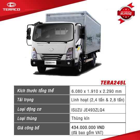 mua xe tải trả góp xe tải Tera245L tải 2,5 tấn và những ưu điểm