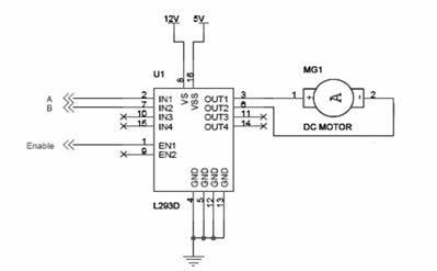 https://www.unboxing.eu.org/2021/03/interfacing-dc-motor-using-l293d.html Interfacing DC Motor using L293D Circuit Schematic