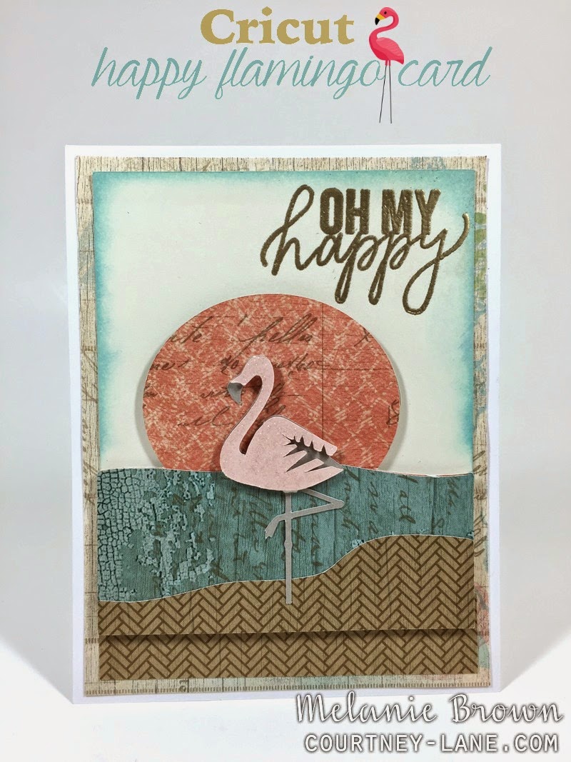 Cricut Happy Flamingo card