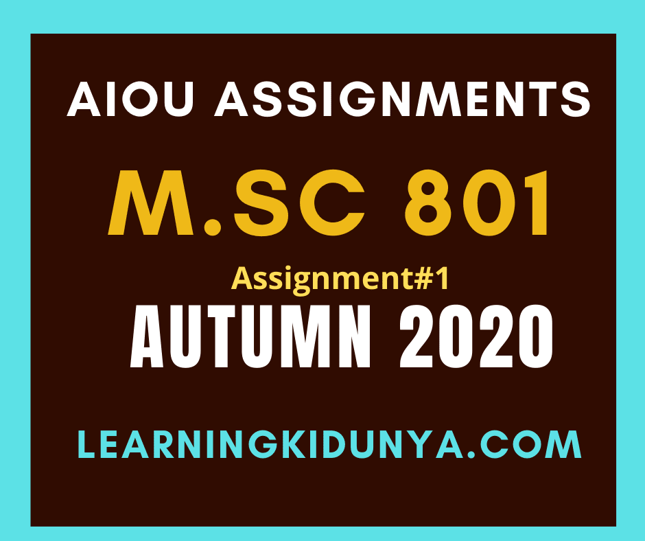 AIOU Solved Assignments 1 Code 801 Autumn 2020