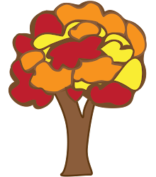 tree clip fall autumn clipart colored block thanksgiving november orange cliparts doodle yellow designs brown eridoodle