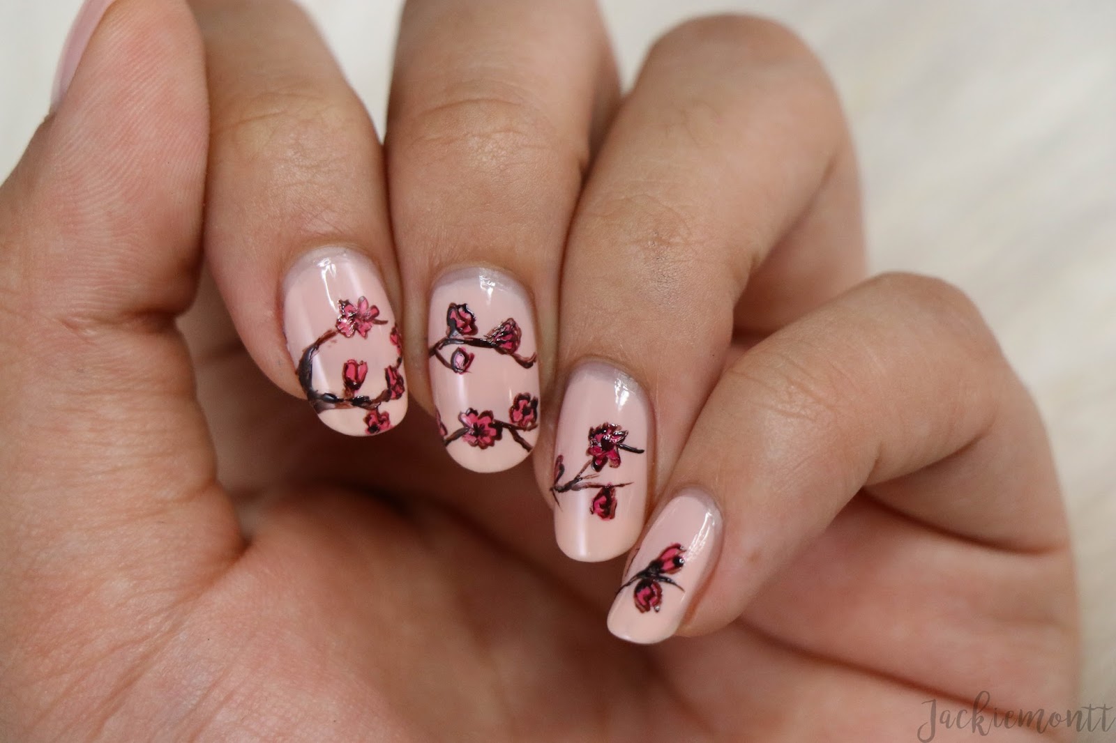 Simple Cherry Blossom Nails - wide 5