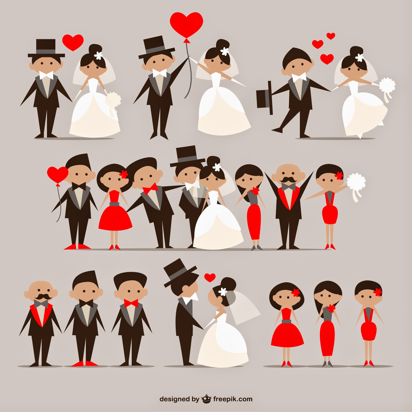 Cartoon Wedding Design Vector Element