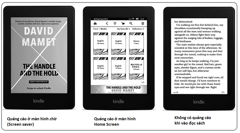 Nào cùng đọc sách : Nên mua Kindle Whitepaper có quảng cáo hay không có