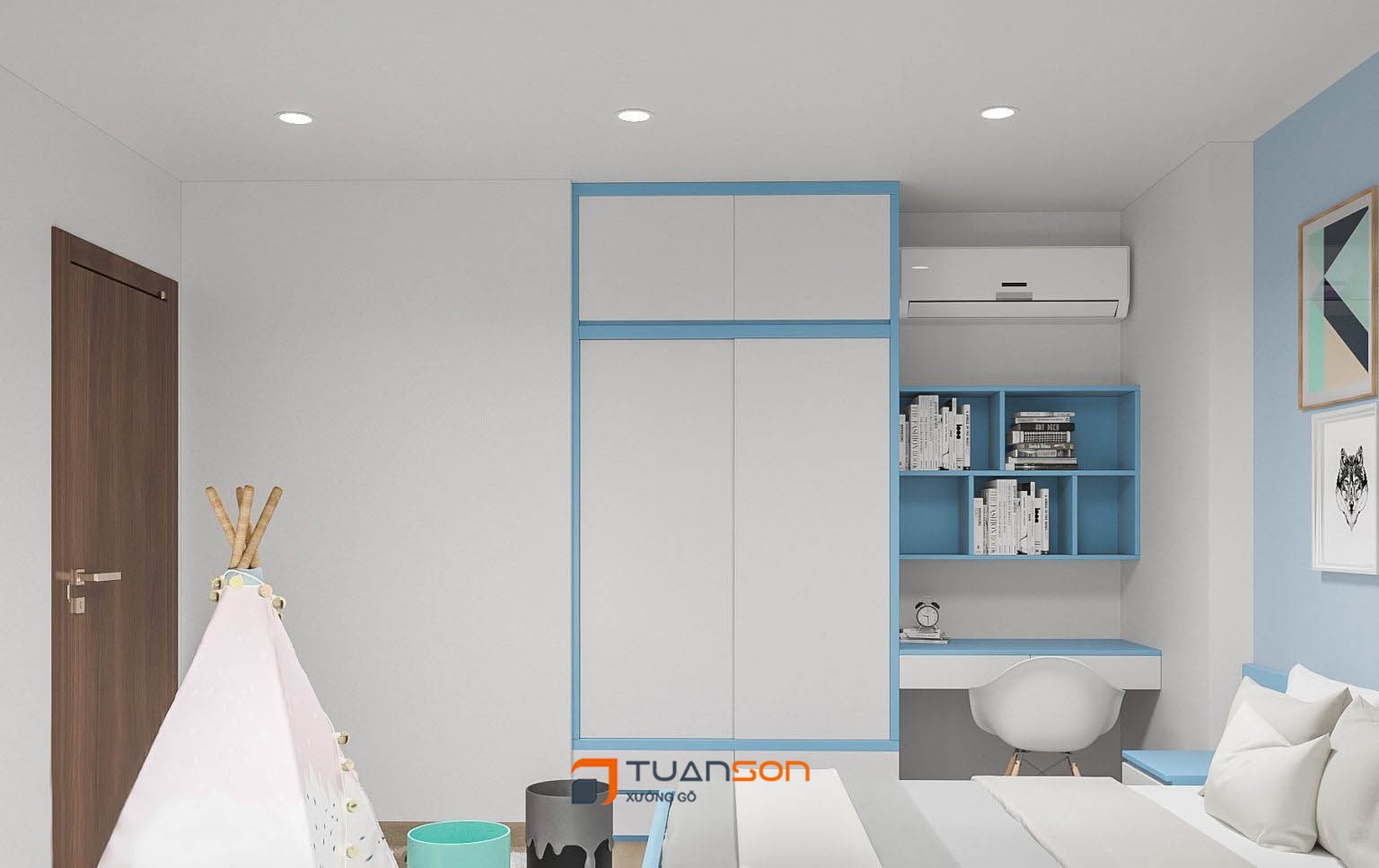 Thiết kế nội thất căn hộ 3 phòng ngủ IEC Thanh Trì