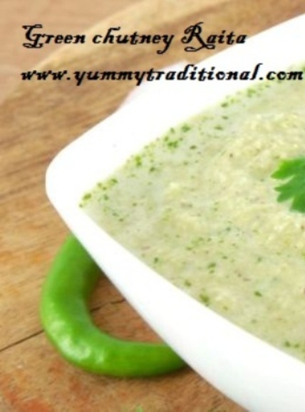 Green Raita Chutney Recipe - Yummy Traditional