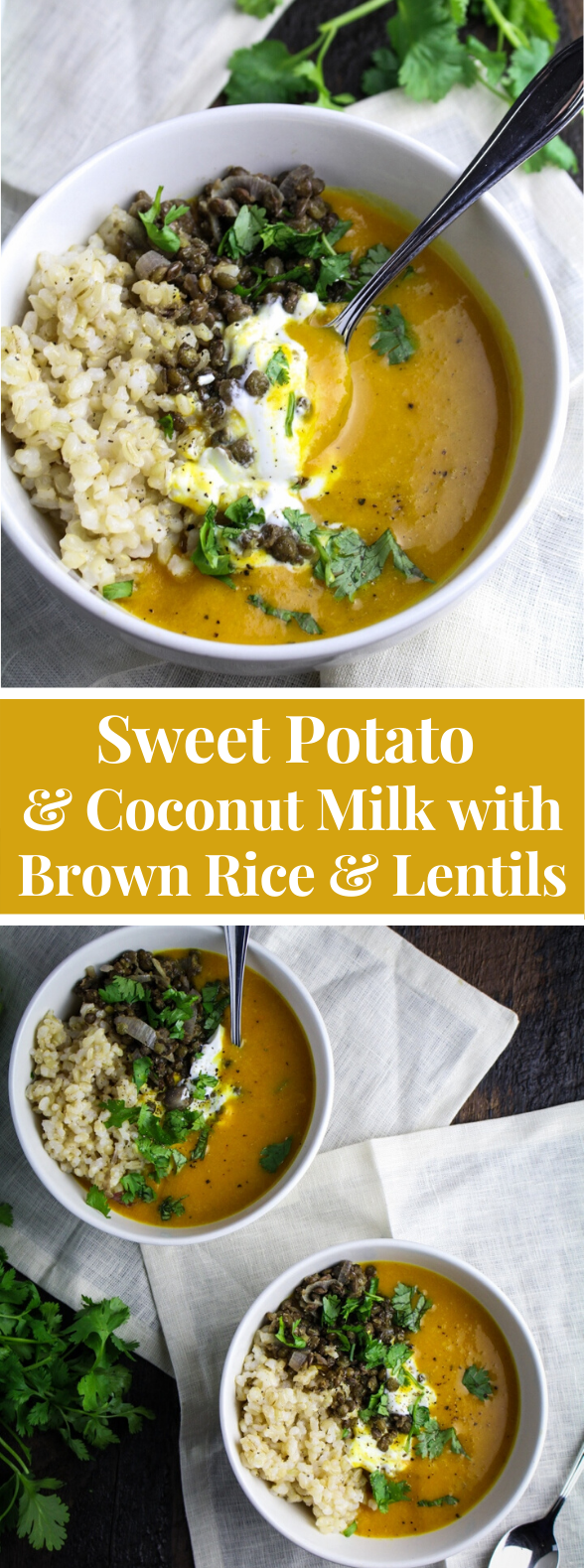 Sweet Potato and Coconut Milk with Brown Rice and Lentils #vegetarian #healthy Sweet Potato and Coconut Milk with Brown Rice and Lentils #vegetarian #healthy