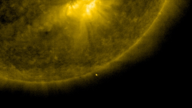 moon sized ufo our sun with UFO
