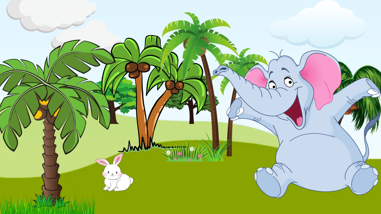 elephat rabbit game Panchatantra Story