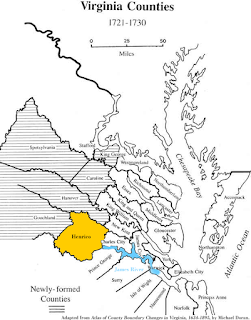 Henrico highlighted in 'Atlas of County Boundary Changes in Virginia, 1634-1895,' by Michael Doran.