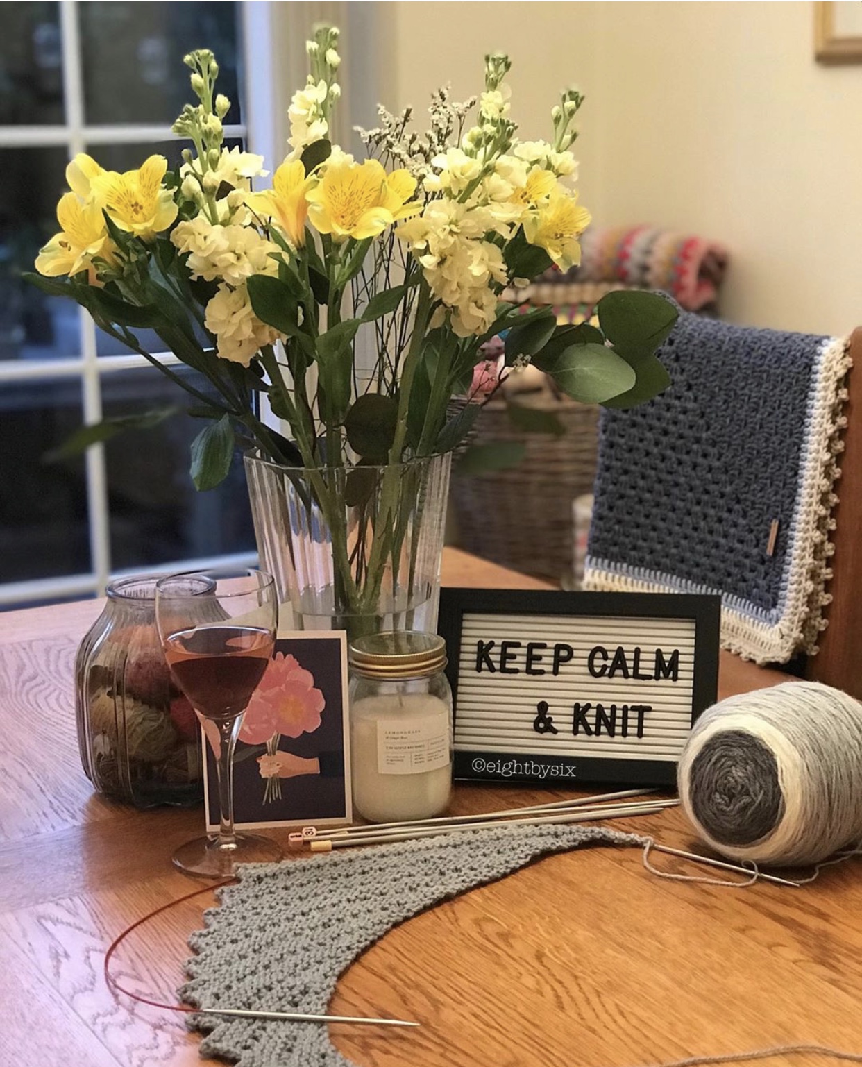 hitchhiker shawl with eyelets