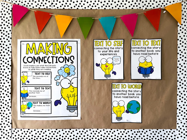 Making connections anchor chart, activities, graphic organizers, and more!