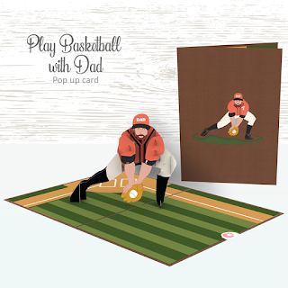 Pop Up Card 3D - Playing Baseball with Dad