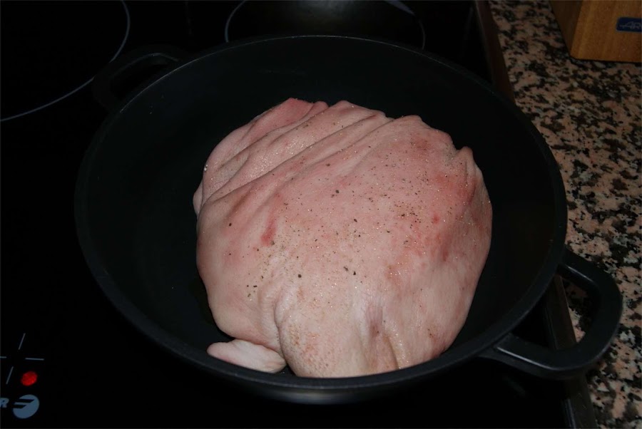 papada con champiñones portobello paso 1