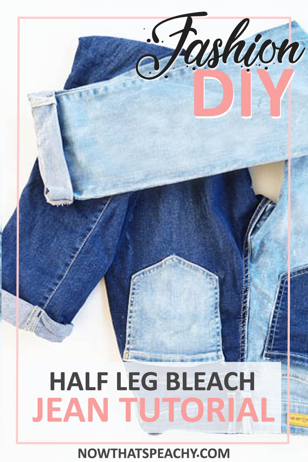 HOW TO Bleach Your Jeans | Two Tone one leg Fashion Trend FASHION DIY ...