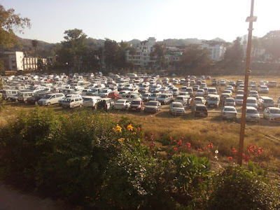 "Parked cars Polo-ground Mount Abu."