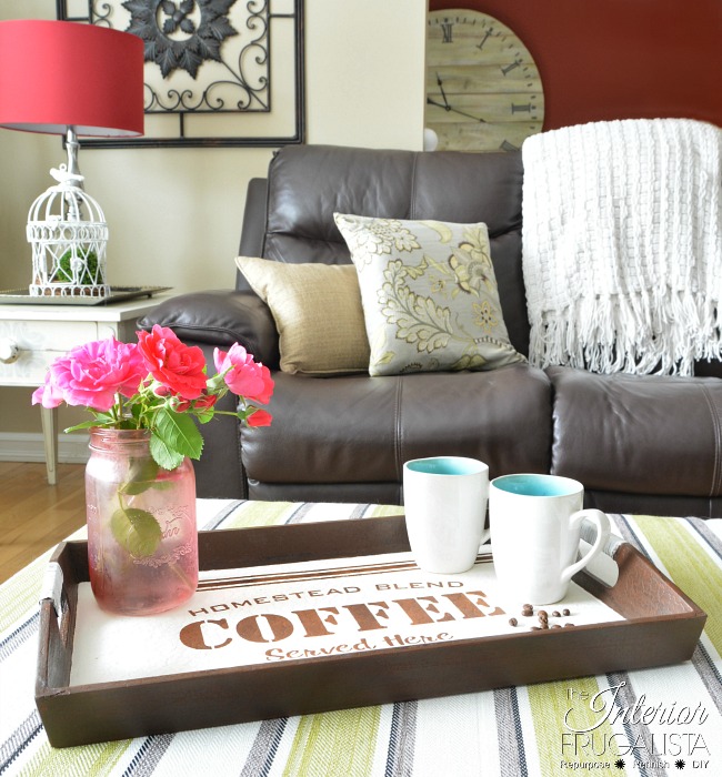 Faux Snakeskin Wood Tray Stenciled With Stain Interior Frugalista